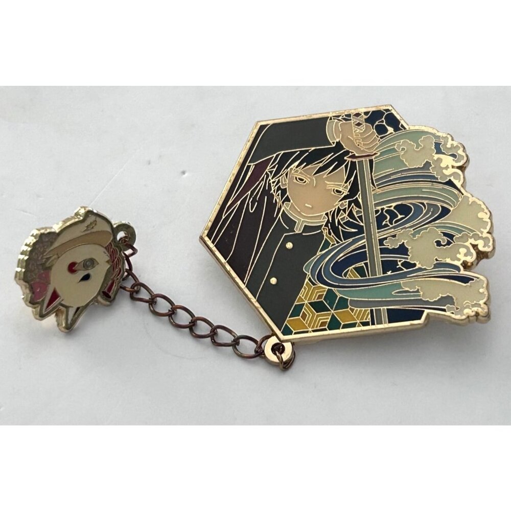 Demon Slayer Inosuke Hashibira Anime Enamel Lapel Chained Pin